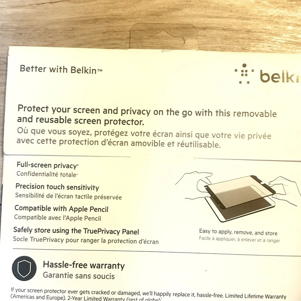 NEW Belkin Black Screen Protector for iPad Pro 12.9 Tablets True Privacy